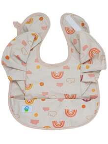 BABYBAMBOO Babero impermeable para bebé con olanes - Rosa - Ver 2