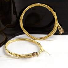 3pcs Wood Guitar Brass String Acoustic Guitar Strings Set, Folk Guitar Loose Strings (Random Color, 6 Strings/Set) - Multicolor - View 7