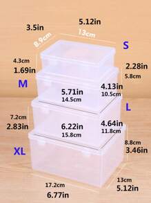 1 pieza transparente con clip Caja de almacenamiento , portátil clasificación Contenedor con Tapa para Juguetes , , con pequeño en diferentes tamaños ( grande , medio , pequeño ) - transparente - Ver 8