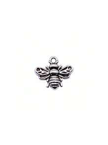 25pcs Bee Shaped Pendant, Suitable For DIY Jewelry - Antique Silver - View 3