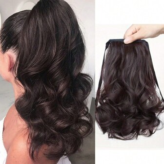 Hästsvans med hårsnodd virad runt lockigt vågigt hästsvansförlängningar syntetiskt hårklipp elegant för dagligt bruk håraccessoarer