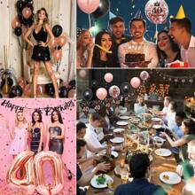 40th Rose Gold Balloon Decorations, Includes Happy Birthday Banner, Garland, Number Balloon 40 And Black Rose Gold Balloons, Suitable For 40th Birthday Party Decoration,Christmas - Rose Gold - View 7