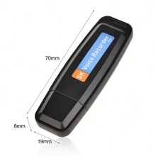 Sk001 8gb Mini Portable High-Fidelity Intelligent Playback Recorder Usb Flash Drive Digital Voice Recorder (Black) - 8G - View 2
