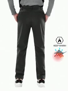 TECTOP Men's Slim Fit Cargo Snow Pants For Hiking, Windbreaker, Outdoor Trousers With Zip Pockets, Random Logo Shipped