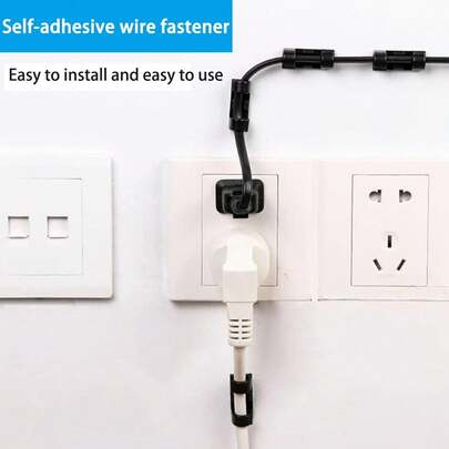 20 kẹp cáp có đế dính, giá đỡ dây, hệ thống quản lý cáp cho gia đình và văn phòng không hư hỏng không cần khoan