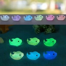 五顏六色的海豚發光娃娃吊飾苔蘚微景觀創意樹脂工藝diy玩具,海洋生物裝飾品,兒童禮物 - 彩色 - 查看 1