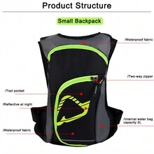 MJMOTO 機車自行車水袋，MTB越野摩托車水袋，運動山地自行車水袋，搭載機車自行車工具包 - 黑色 - 查看 2