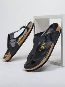 Nam Mới Ngoài trời Giải trí Giày lười Không trượt & Bền chặt Hợp thời Dép tông - màu đen - Xem 2