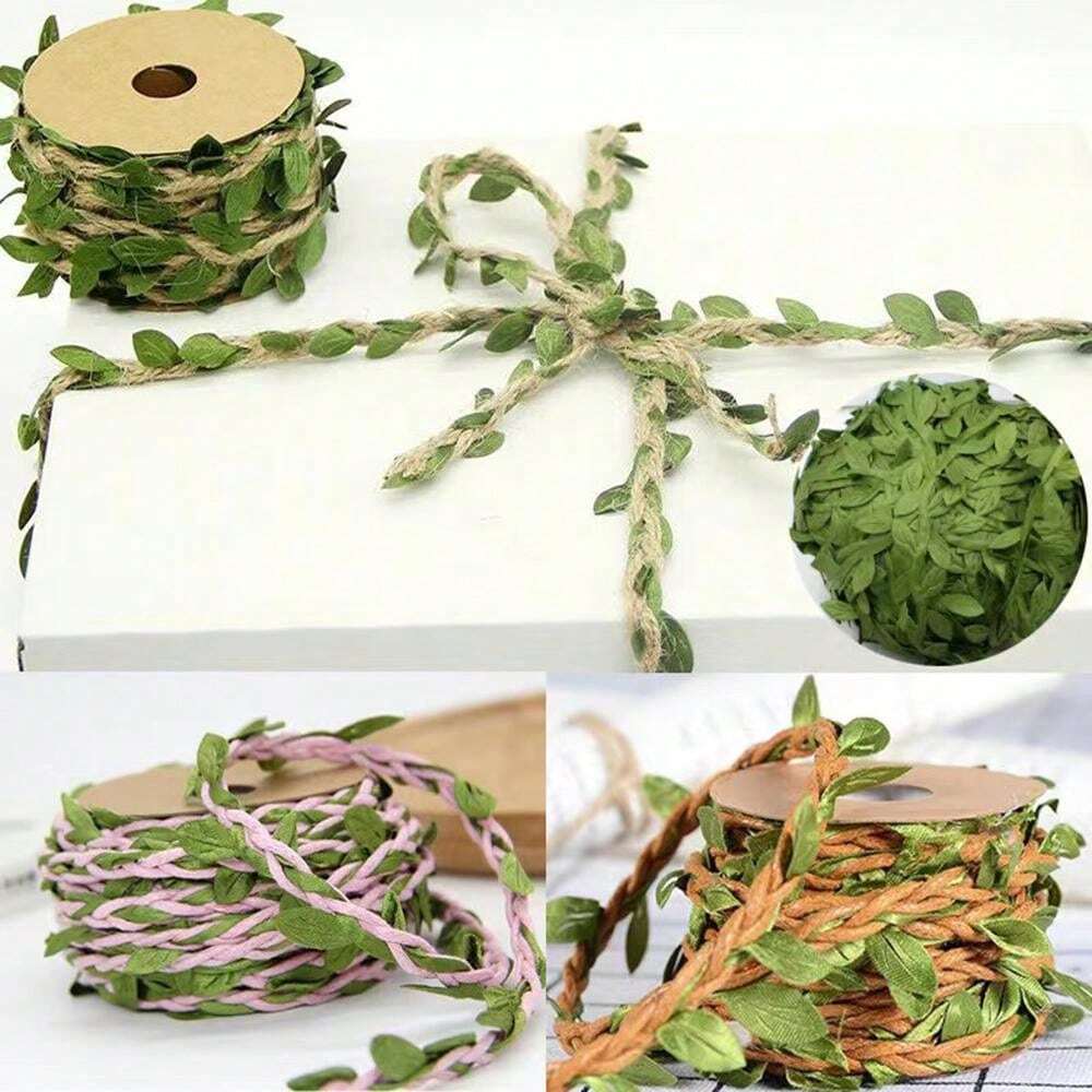 10m Nature Inspired DIY Decor Garden Wire Rope With Leaf, Vines