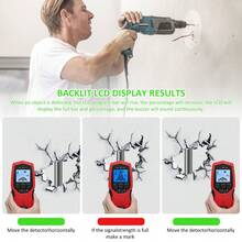 Stud Finder Wall Scanner 7 In 1 Multifunctional Electronic Stud Sensor With LCD Display AC Wire Detector Wall Wood Metal Stud Detector Portable Joist Finder Beam Sensor Detector - Red - View 2