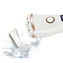 1 Pieza Maquinilla De Afeitar Eléctrica Recargable Para Mujeres - Pantalla Led, Depilación Sin Dolor Para Piernas, Bikini Y Áreas Sensibles - Blanco - Ver 5