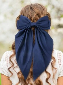 6pcs Bow Hair Accessories, Big Size Long Tail Aesthetic Hair Clips, Silk Ribbon Bow Hair Ties, Ponytail Holders For Girls - Multicolor - View 5