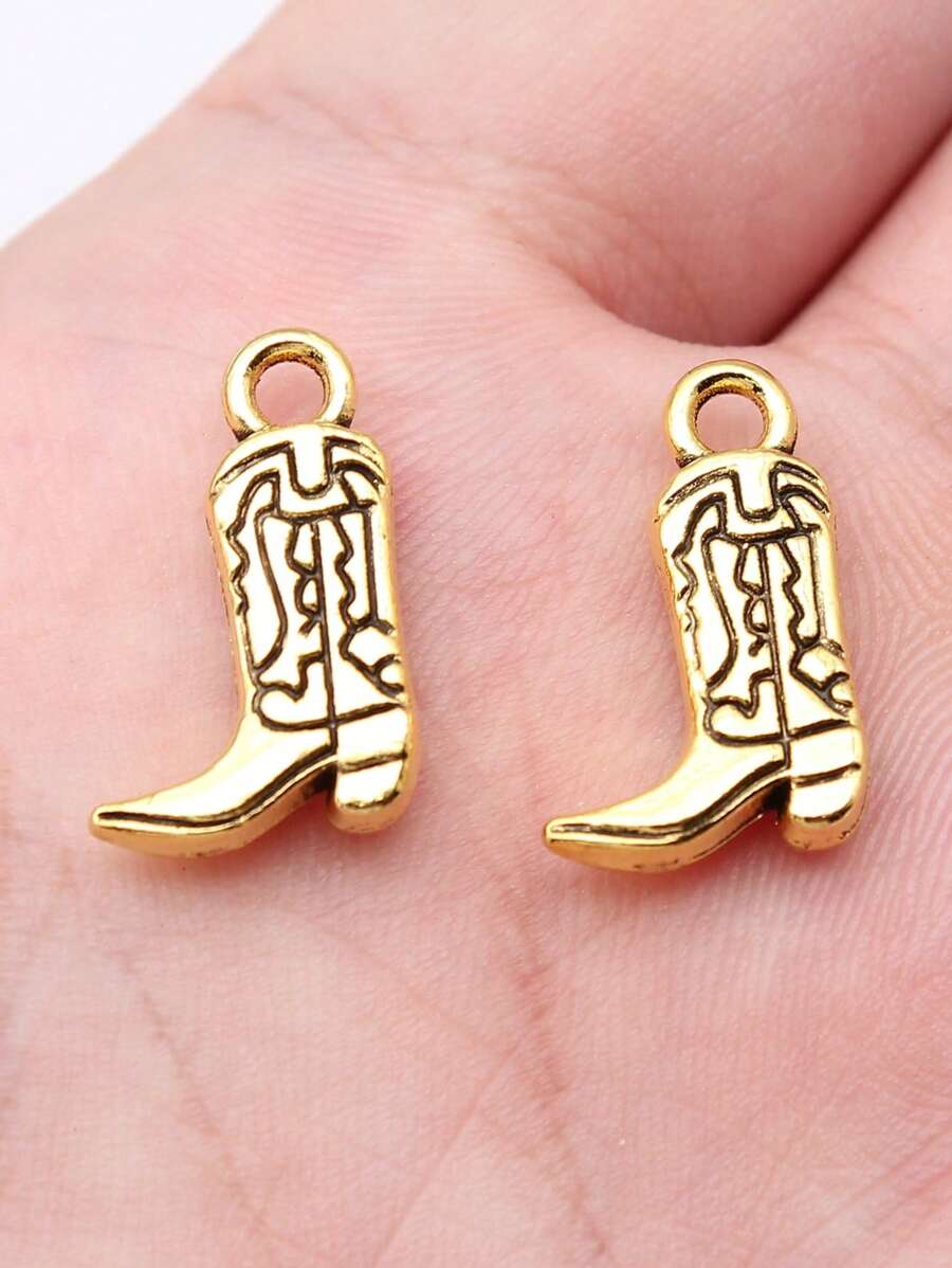 10 件/袋 11x18 毫米双面西部牛仔靴饰品 用于珠宝制作 手工珠宝工艺配件 DIY 珠宝部件