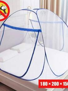 Mosquitera Pabellon Cama 1.8*2*1.5m Plegable 2 Puertas Abajo - Azul - Ver 3