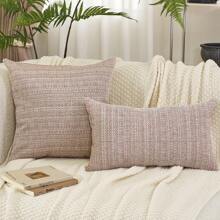 Luxury Chenille Jacquard Modern Art Decorative Pillowcase, No Filler, With Hidden Zipper, Exquisite Workmanship And Durable Zipper. This Beautiful Cushion Cover Is Suitable For Sofas, Couches, Beds, Cars, Seats, Window Seats, Loveseats, Living Rooms, Bedrooms, Floors, Benches, Offices, Coffee Shops, Etc. - Pink - View 1