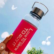 1 Pieza De Botella De Agua De Vidrio Resistente Al Calor De Gran Capacidad De 1000 Ml, Portátil Para Viajar