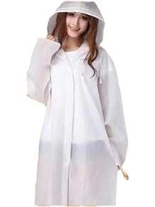 1 Pezzo Impermeabile Eva Bianco Moderno, Mantella Antipioggia Portatile Spessa Per Esterno, Viaggio E Arrampicata - Bianco - Visualizzare 7