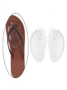 1pair Anti-Slip Massage Half Insole For Flip Flops, Sandals, With Silicone Toe Separator Cushion And Metatarsal Pad - Clear - View 2