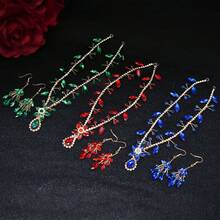 1入手工製作的新娘頭飾和耳環套裝,適合婚禮、派對、生日和任何其他特殊場合的女士 - 彩色 - 查看 12