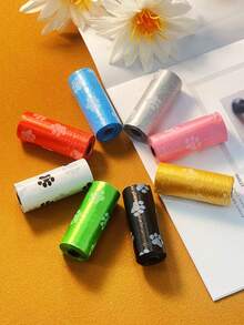 6pcs Footprint Pattern Plastic Pet Waste Bag Dog Poop Bag, For Pooper Scooper Dispenser - Multicolor - View 4