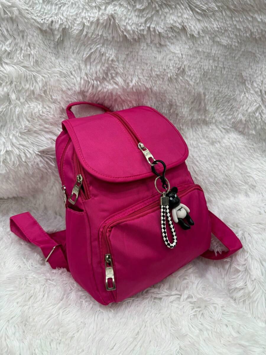 Women Fashion Backpacks - Hot Pink - View 1