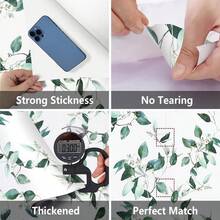 Carta Da Parati A Foglia Verde Pelabile E Adesiva Carta Da Parati Floreale Per Bagno 17.7 Pollici Carta Da Parati Vintage Per Decorazione Floreale Rimovibile In Vinile