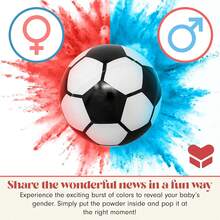 Gender Reveal Soccer Ball With Pink And Blue Powder Exploding Girl Or Boy Baby Revea Party Ideas - Multicolor - View 3