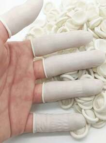 20 cái Dùng một lần Dày Cao su Cũi ngón tay : Bền chặt , Chống trượt , Thích hợp Đối với Làm sạch , Sửa chữa , Bức tranh , Thiết bị điện tử Sửa chữa Và Thủ công Làm - trắng - Xem 8