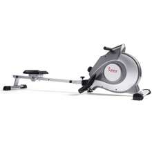 Magnetic Rowing Machine With LCD Monitor With 8-Level Resistance, Extended Slide Rail & Digital LCD Display - Sunny Health & Fitness SF-RW5515 Cardio Exercise Silver Adjustable Full Body Low Impact Durable Space Saving Compact Easy Storage Quiet Operation Comfortable Pedals Appareil D'escalade Pliable Pour Exercices Cardio Verticaux Rowing Machine Foldable Machines Exercise Aparato Para Aser Videos With Course Monitor Aluminum Alloy Equipment Display - Silver - View 3