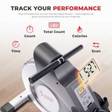 Magnetic Rowing Machine With LCD Monitor With 8-Level Resistance, Extended Slide Rail & Digital LCD Display - Sunny Health & Fitness SF-RW5515 Cardio Exercise Silver Adjustable Full Body Low Impact Durable Space Saving Compact Easy Storage Quiet Operation Comfortable Pedals Appareil D'escalade Pliable Pour Exercices Cardio Verticaux Rowing Machine Foldable Machines Exercise Aparato Para Aser Videos With Course Monitor Aluminum Alloy Equipment Display - Silver - View 6