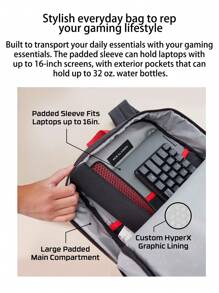 HyperX Mochila de viaje clásica HYPERX para hombre, mochila empresarial con gran capacidad para laptop y resistente al agua
