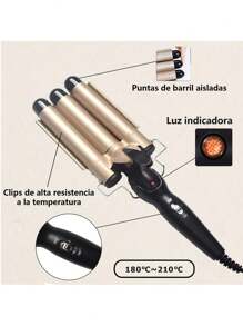 JIAWANG Rizador de cabello Waflera Enchinadora Cabello 3 Rizadora Pelo Onduladora - Dorado - Ver 6