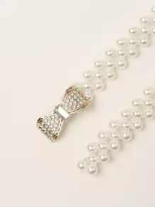 1入兒童雙蝴蝶腰帶配珍珠