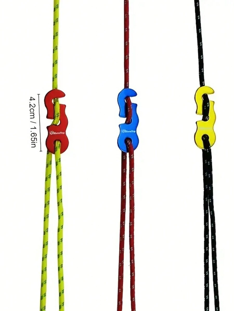 1pc Outdoor Camping Reflective Guyline, Multi-Functional Guyline With Buckle, Outdoor Camping Accessory - Multicolor - View 1