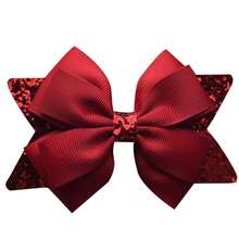 Phụ kiện tóc nơ lấp lánh 4,5 inch có chấm bi, ca rô đen trắng hoặc hình con bò Kẹp tóc trái cây Mũ nón Series - Nhiều màu - Xem 14