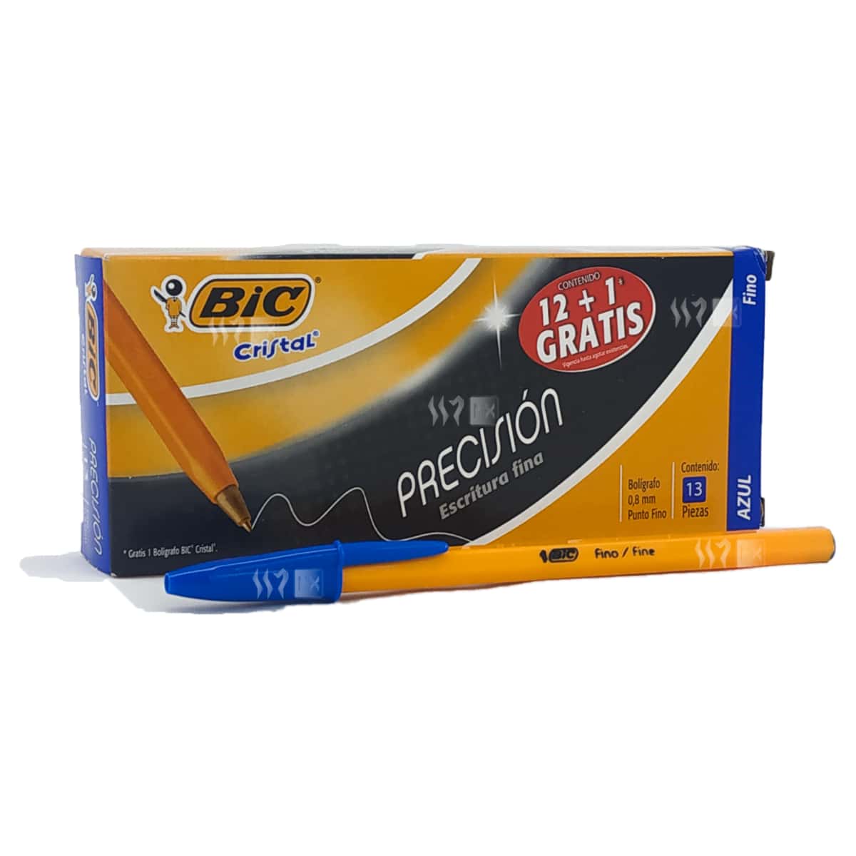Bolígrafo Pluma Lapicero punto fino Bic Caja con 12 piezas tienda 117 MX - Azul - Ver 1