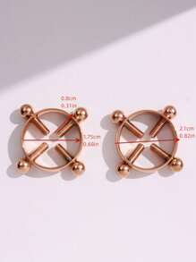 2pcs Non Piercing Nipple Ring Screw Shield Fake Piercing Stainless Steel Nipple Clip For Women Sexy Body Jewelry - A - View 5