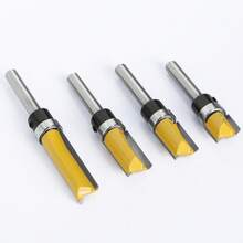 Bearing Guided Pattern Router Bit, Woodworking Milling Cutter, Double Flute Bearing Straight Router Bit, Long Router Bit - Orange - View 2