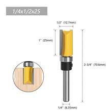 Bearing Guided Pattern Router Bit, Woodworking Milling Cutter, Double Flute Bearing Straight Router Bit, Long Router Bit - Orange - View 7
