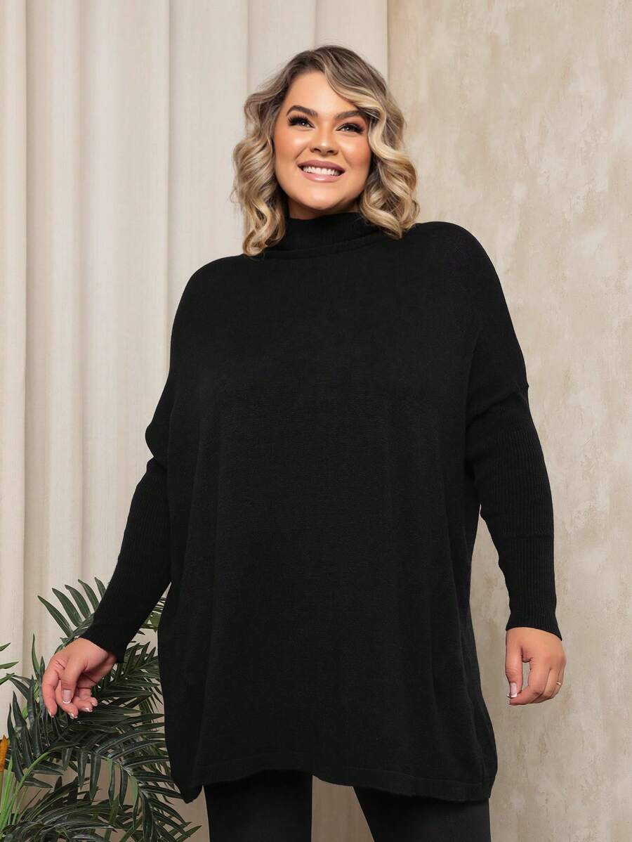 Plus Size Sweater Vests - 黑色 - 查看 1