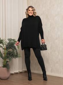 Plus Size Sweater Vests - 黑色 - 查看 2