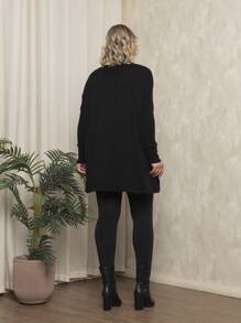 Plus Size Sweater Vests - 黑色 - 查看 3