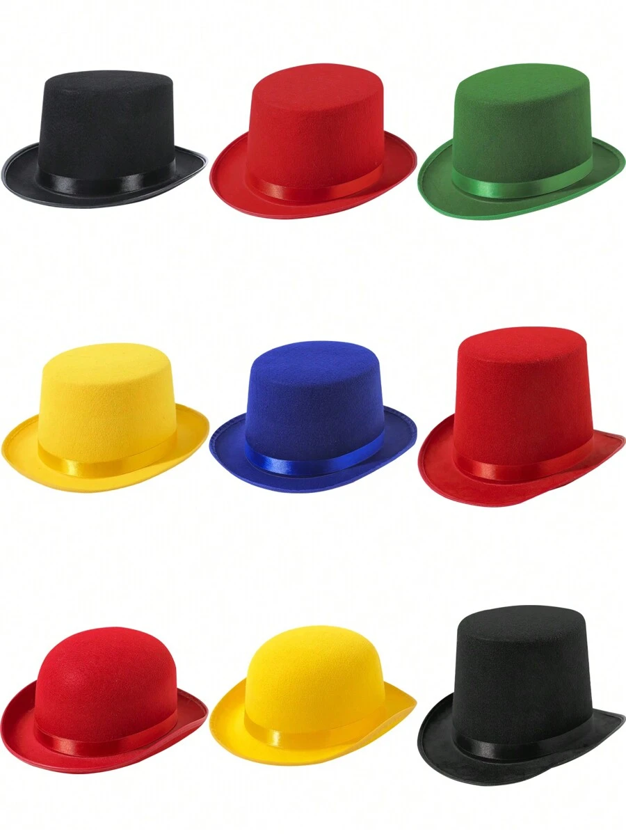 LEAJOURNO. 1 件新品魔术师高帽，适合表演，成人男女黑色爵士帽，英伦风格时尚休闲绅士帽高顶礼帽