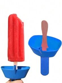 1pc Ice Cream Pop Holder, Prevents Mess And Drips - Blue - View 6