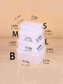 1pc/Set Portable Clear Plastic Storage Box With Buckle (L/M/S), Suitable For Storing Small Items Such As Hair Accessories And Desk Supplies, Dust And Water Resistant
