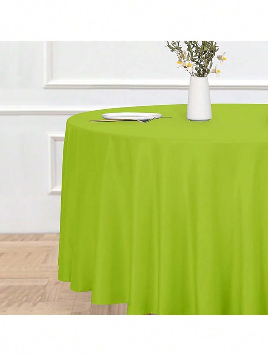 1pc Round Green Tablecloth For Wedding Decoration - Green - View 1
