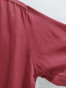 Men Shirts - Burgundy - View 2