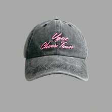 1 Pieza Gorra De Béisbol Bordada Con Alfabeto Para Mujer, Gorra De Sol Casual Vintage De Moda, Forma De Cara Plana Para El Uso Diario En La Calle - Multicolor - Ver 11