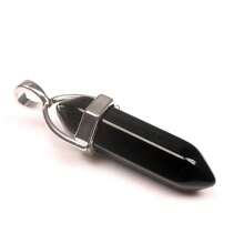 1入組天然寶石石英粉紅水晶六邊形擺錘光環吊墜魅力diy珠寶項鍊配件