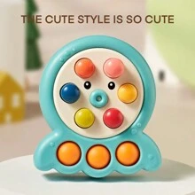 1pc Blue Baby Finger Press Decompression Toy For Boys And Girls, Stress Relief Board For Baby - Blue - View 4